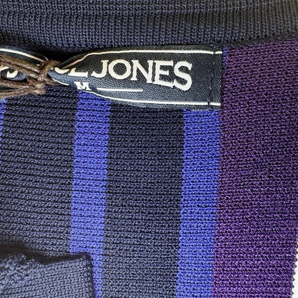 PJ Paul Jones Men's M Vintage Knit Blue Purple White Short Sleeve Sweater New!